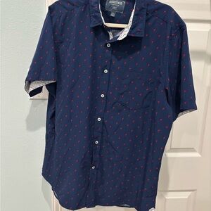 Heritage Men's Casual Shirt in Navy with Red Accents